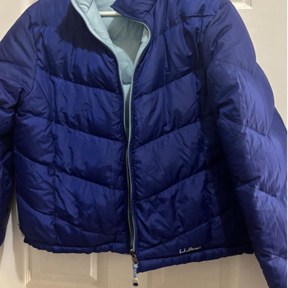 Llbean Women's Blue and Navy Jacket